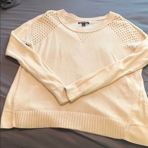 Loose, cream, light weight sweater with detailing